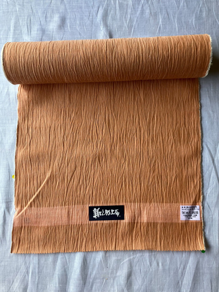 33_03 綿麻着尺反物 無地「アプリコット」