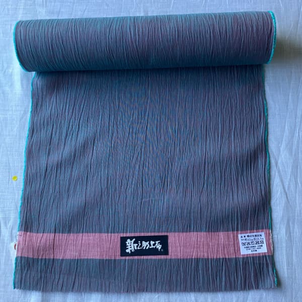 34_05 綿麻着尺反物 無地「ピーコックグリーン」