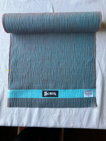 33_10  綿麻着尺反物 無地「赤茶グレー」